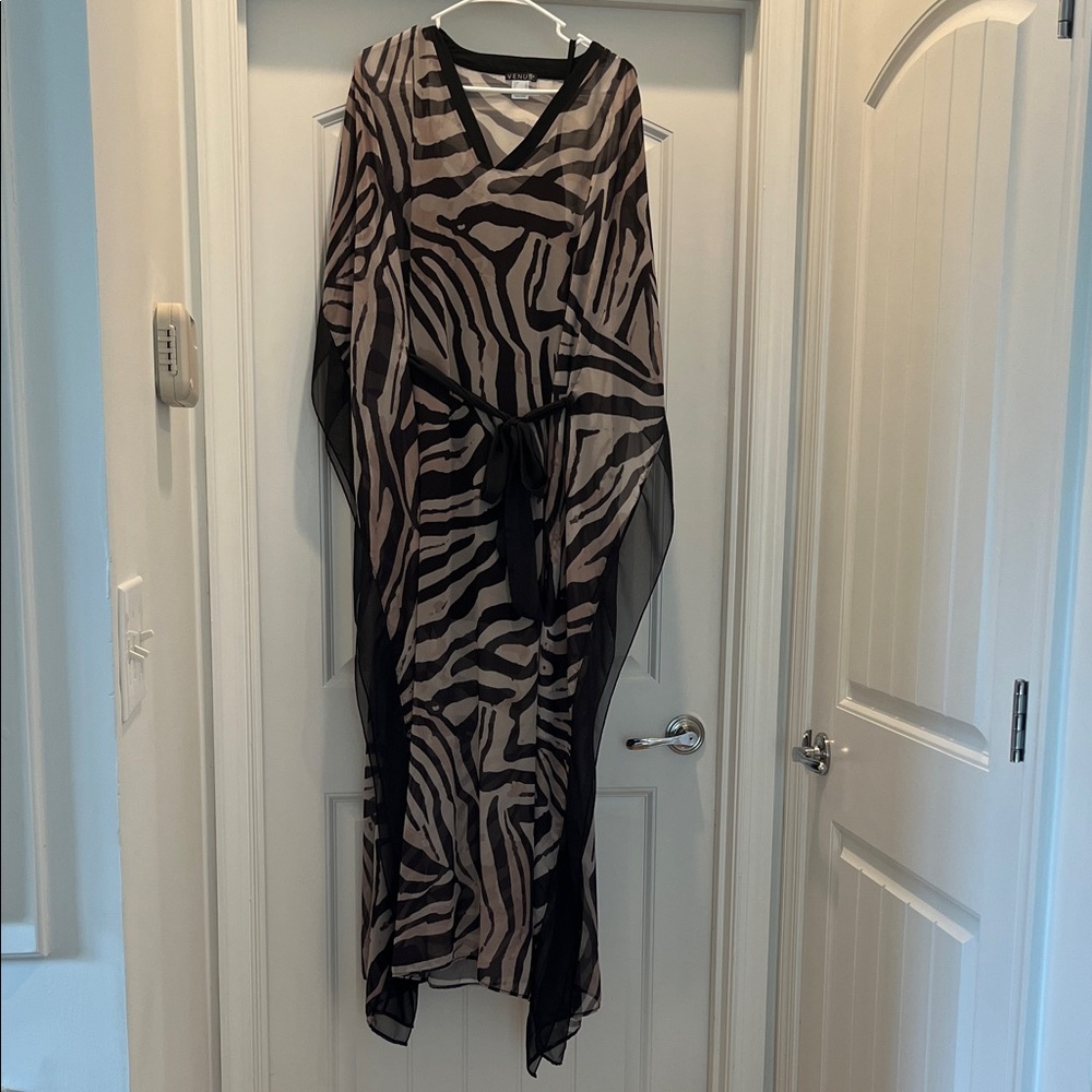 VENUS Zebra Print Maxi Dress - Black and Brown
